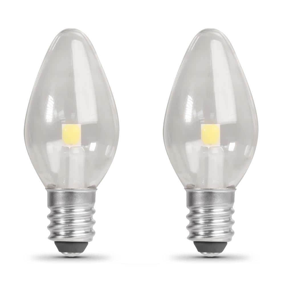 7-Watt Equivalent C7 White Replacement E12 Candelabra Base LED Night Light 