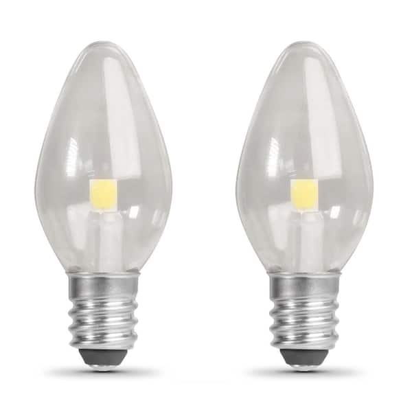 Feit Electric 1W Equivalent Clear Replacement C7 LED Night Light Bulb (2-Pack)