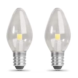 7-Watt Equivalent C7 White Replacement E12 Candelabra Base LED Night Light Bulb, Cool White 4000K (48-Pack)