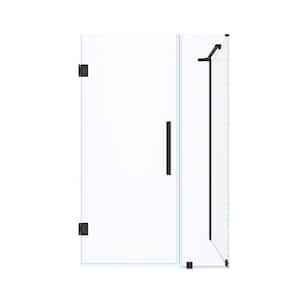 Tampa-Pro 43 7/8 in. W x 72 in. H Rectangular Pivot Frameless Corner Shower Enclosure in Black