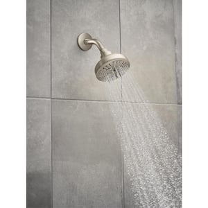 HydroEnergetix 8-Spray Patterns with 1.75 GPM 4.75 in. Single Wall Mount Fixed Shower Head in Spot Resist Brushed Nickel