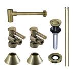 Trimscape Modern Plumbing Sink Trim Kit 1-1/4 in. Brass with Bottle Trap and Drain in Antique Brass