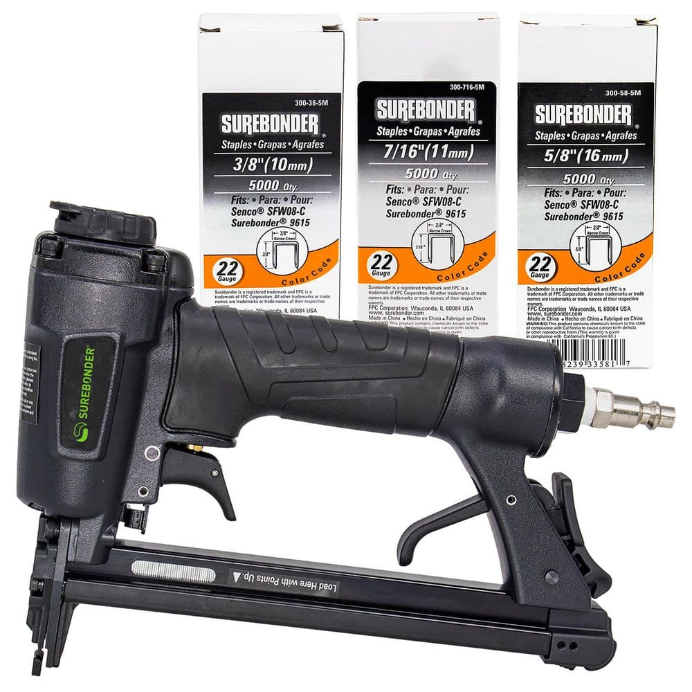 Pneumatic Upholstery Stapler with 22-Gauge Upholstery Staples (3/8 in., 7/16 in. and 5/8 in.) price history on PriceWatchPro