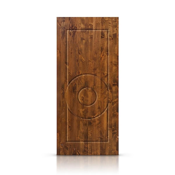 CALHOME 30 in. x 80 in. Walnut Stained Pine Wood Modern Interior Door Slab