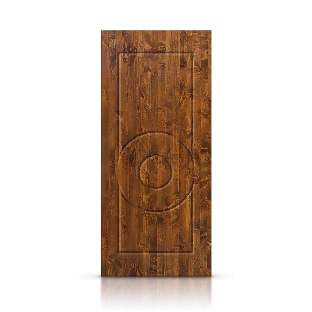 CALHOME 30 in. x 84 in. Walnut Stained Solid Wood Modern Interior Door