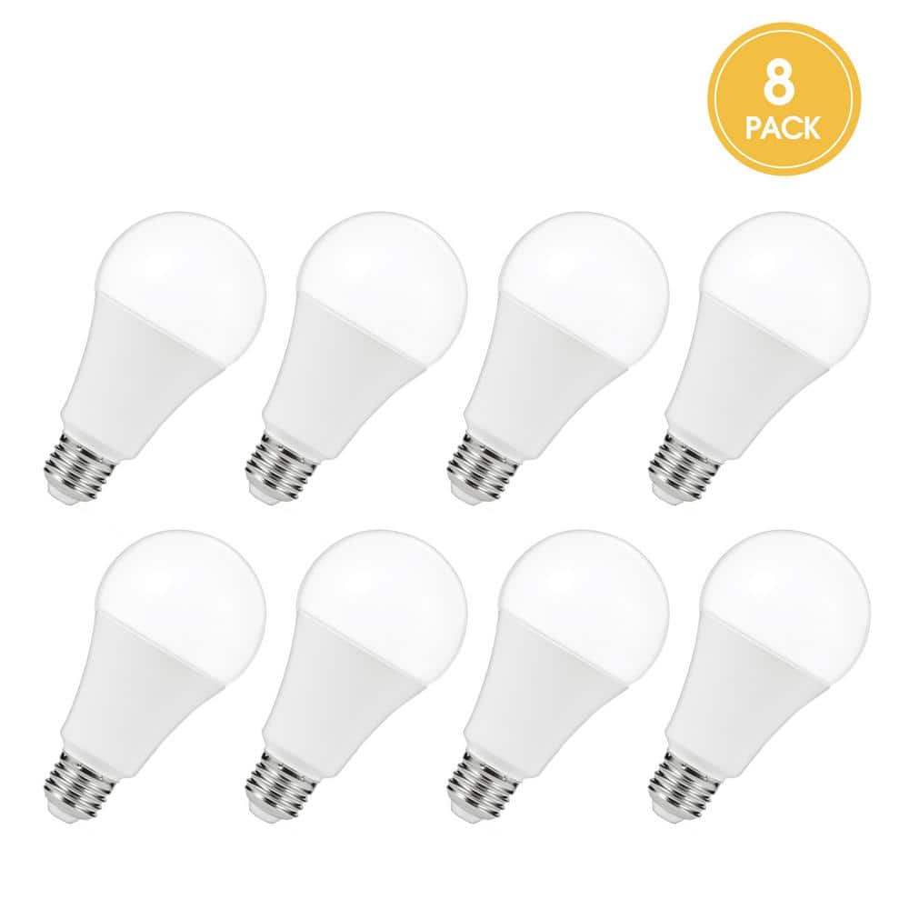 YANSUN 50-Watt/100-Watt/150-Watt Equivalent A21 3-Way LED Light Bulb in Warm White (8-Pack)