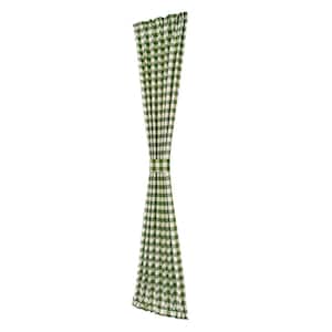 Buffalo Check 25 in. W x 72 in. L Polyester/Cotton Light Filtering Door Panel and Tieback in Sage