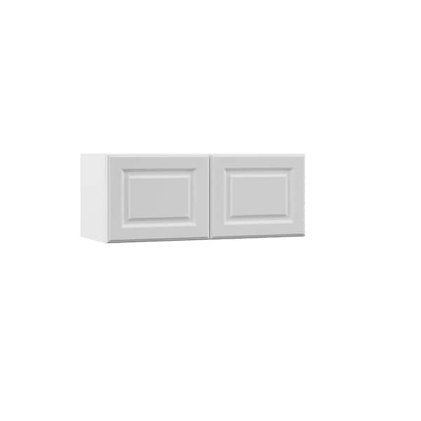 Hampton Bay Designer Series Elgin Assembled 30x12x15 in. Deep Wall Bridge Kitchen Cabinet in White