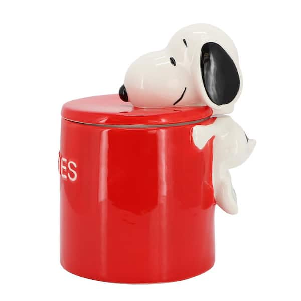 Peanuts Hello Cookies 8.2 in. Ceramic Snoopy Cookie Jar w/ Lid in