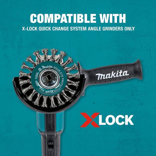 Makita D-72578 X-LOCK 3-1/8" Stainless Steel Knot Wire Cup Brush 