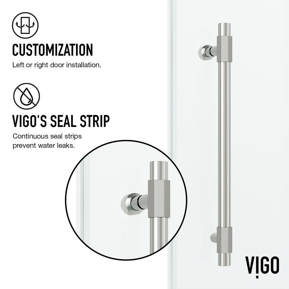 Elan Hart 72" Frameless Sliding Shower Door with Clear Glass
