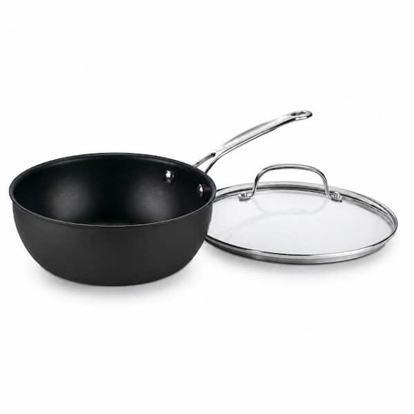 Chef s Classic 3-Quart Hard-Anodized Nonstick Chef s Pan with Tempered Glass Lid and Cool Grip Handle