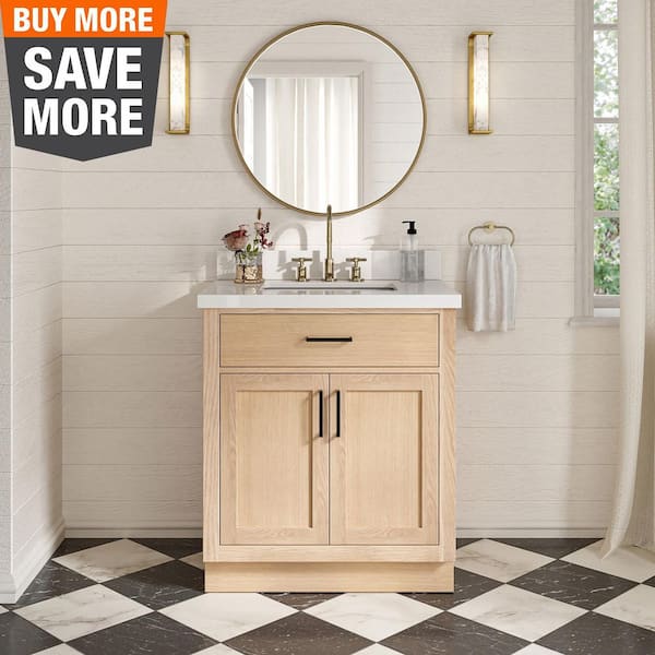 Glacier Bay Foxglade 31 in. Single Sink Light Gray Bath Vanity