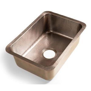 Monarch Dual Mount Pure Copper Hand Hammered Milan 21 in. Single Bowl Kitchen Sink