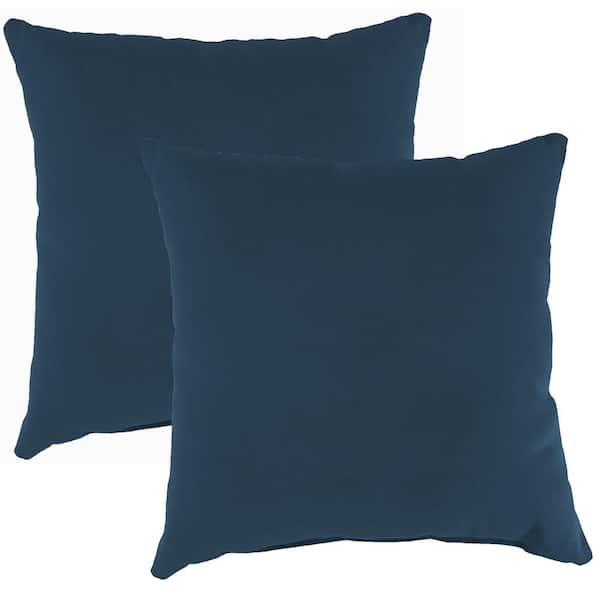 Jordan Manufacturing Sunbrella 16 in. x 16 in. Spectrum Indigo Navy Solid Square Knife Edge Outdoor Throw Pillows (2-Pack)