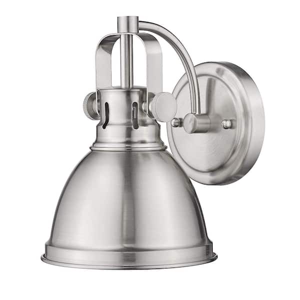JAZAVA 6.5 in. 1-Light Brushed Nickel Vanity Light Industrial Bathroom Vanity Wall Sconce Light