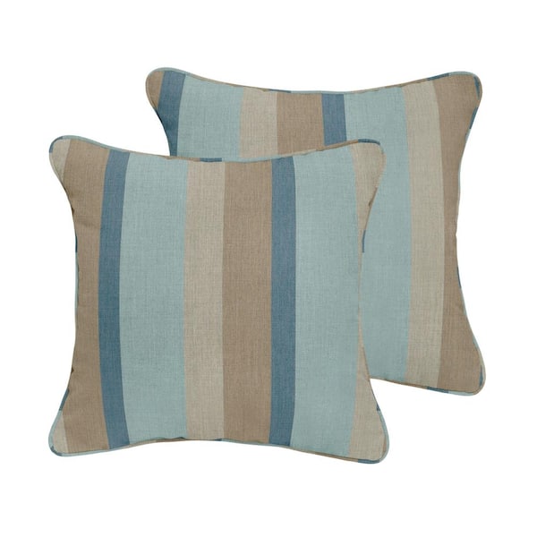 SORRA HOME Sunbrella Gateway Mist Outdoor Corded Throw Pillows (2-Pack)