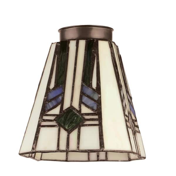Square Shade, Glass Lamp Shades With 2 1 4 Inch Fitter