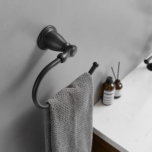 Bathroom Hardware Set 4-Piece Bath Hardware Set with Towel Bar, Robe Hook, Toilet Paper Holder in Oil Rubbed Bronze