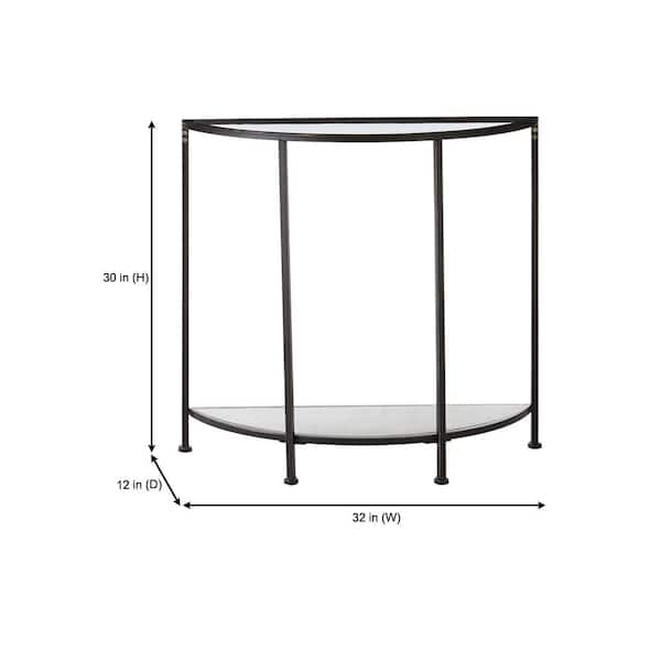 Half Moon Glass Console Table, Half Moon Glass Top Console Table