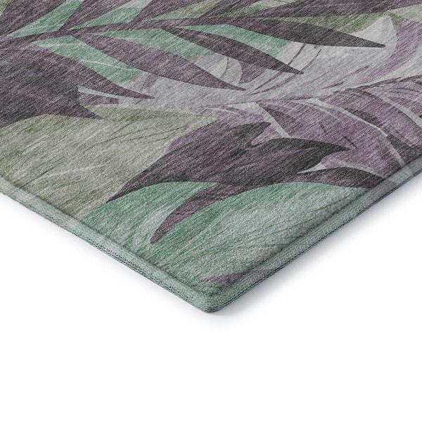 Mayfield Premium Machine Washable Abstract AMF1493 Lavender 10 ft. x 14 ft. Area Rug