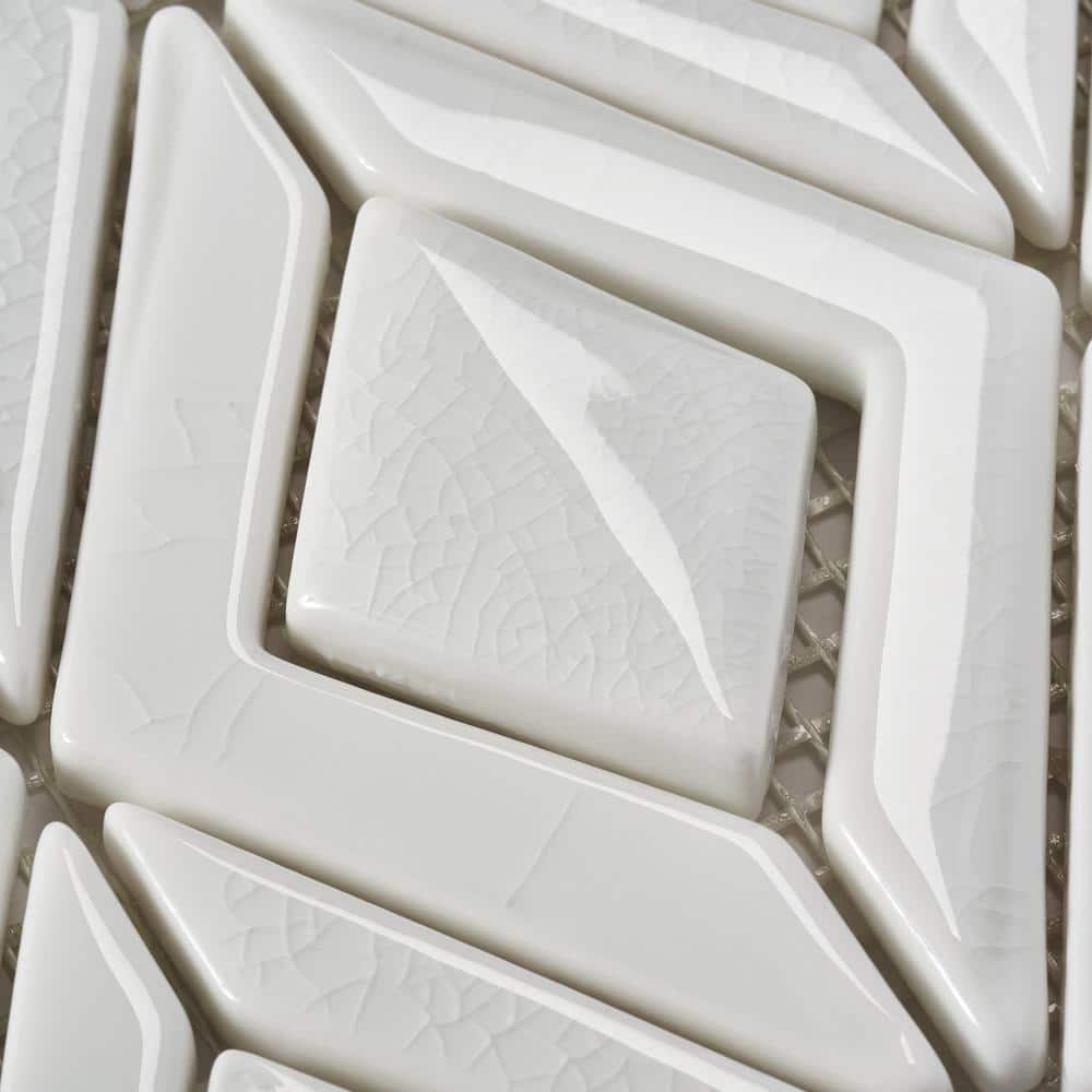 Glacier White Irregular Glass Mosaic Tile Sheet