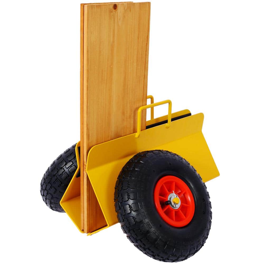 Heavy Duty Yellow Steel Drywall Cart with Pneumatic Tires