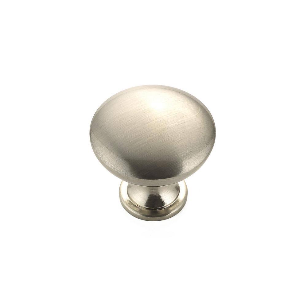 Brushed Nickel Round Cabinet Knob with Mounting Hardware