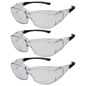 Gray, PrimeX, Black, Gray Lens Color Temple Safety Glasses (3-Pairs)