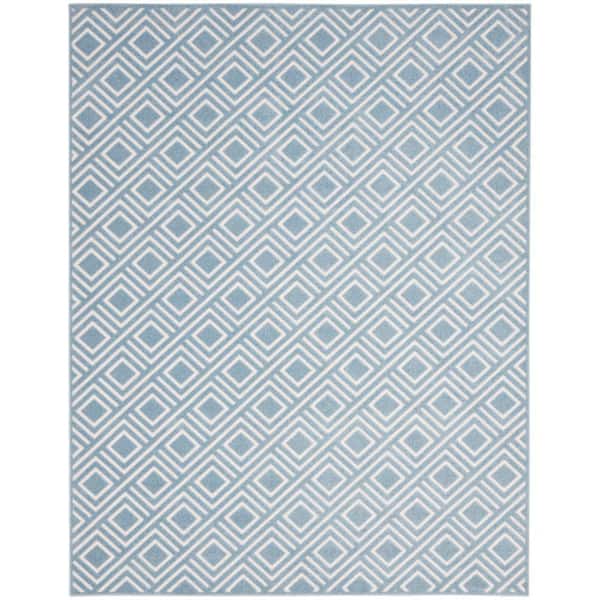 Nourison Casual Blue 9 ft. x 12 ft. Checker Contemporary Area Rug