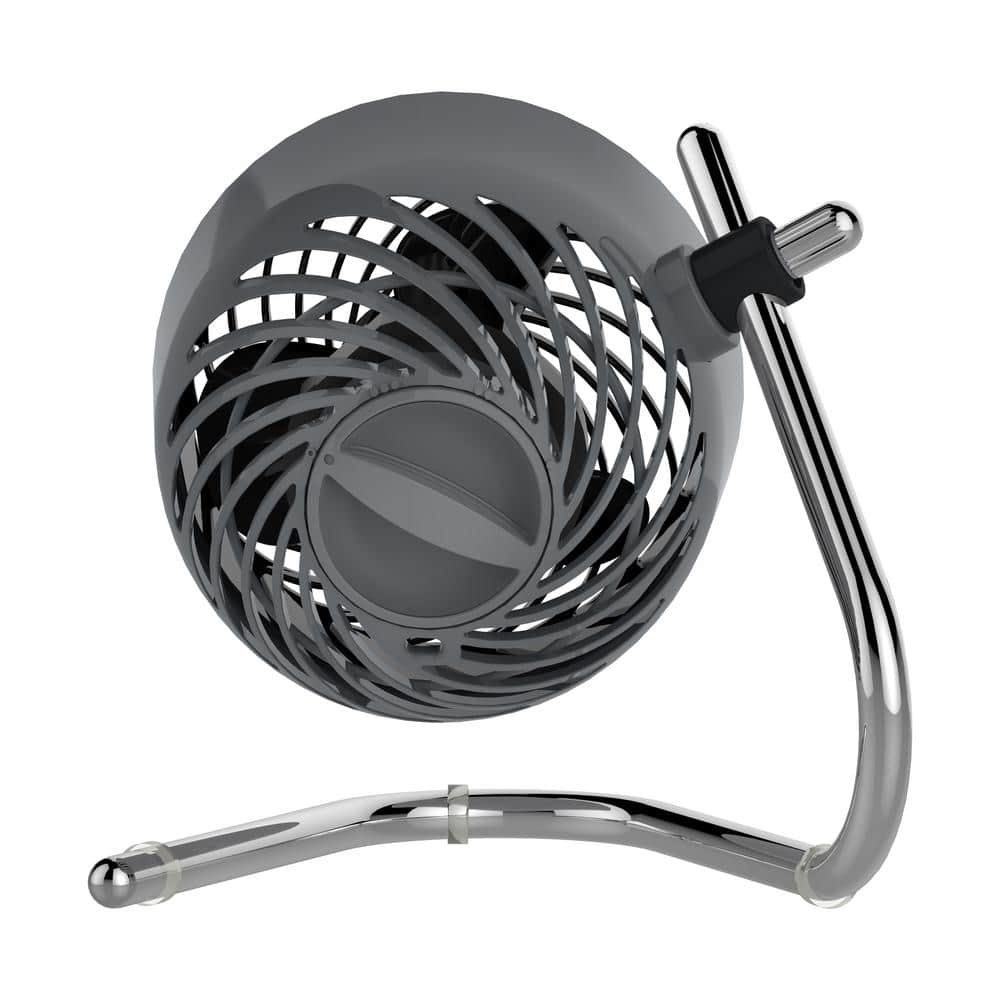 Storm Gray Oscillating Desk Fan with Three Speeds