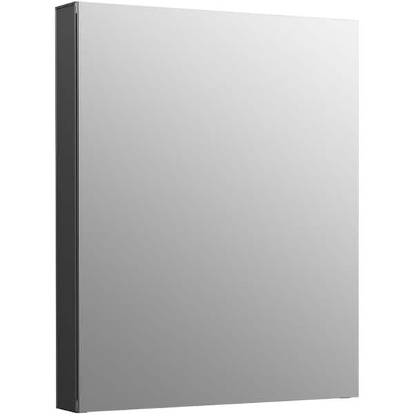 Maxstow 20 in. x 24 in. Surface-Mount Medicine Cabinet with Mirror in Dark Anodized Aluminum