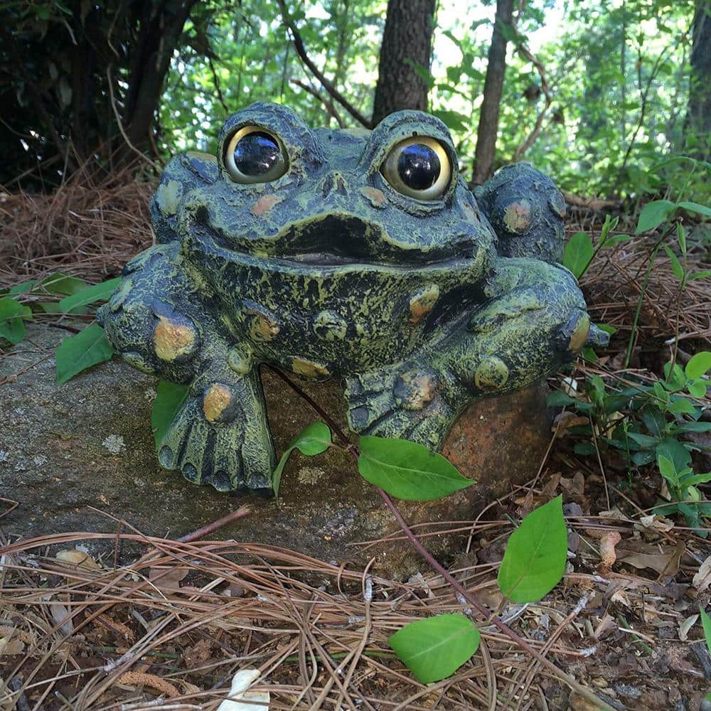 Large Hand-Painted Resin Toad Hollow Shelf-Sitter Statue