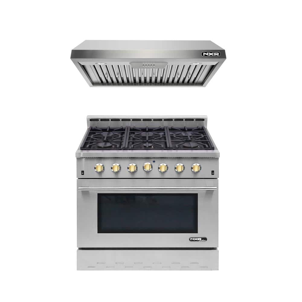 NXR Entree Bundle 36 In. 5.5 Cu. Ft. Pro-Style Liquid Propane Gas Range ...