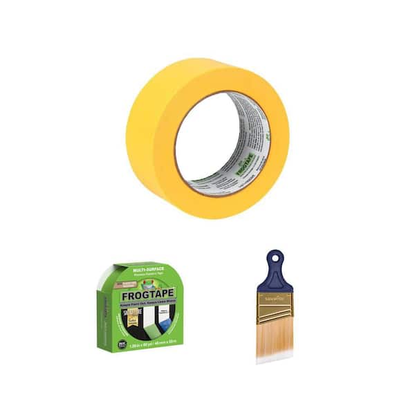 2 in. Shortcut Polyester Angled Sash Brush with Delicate and Multi-Surface 1.88 in. x 60 yds. Painter's Tape (3-Piece)