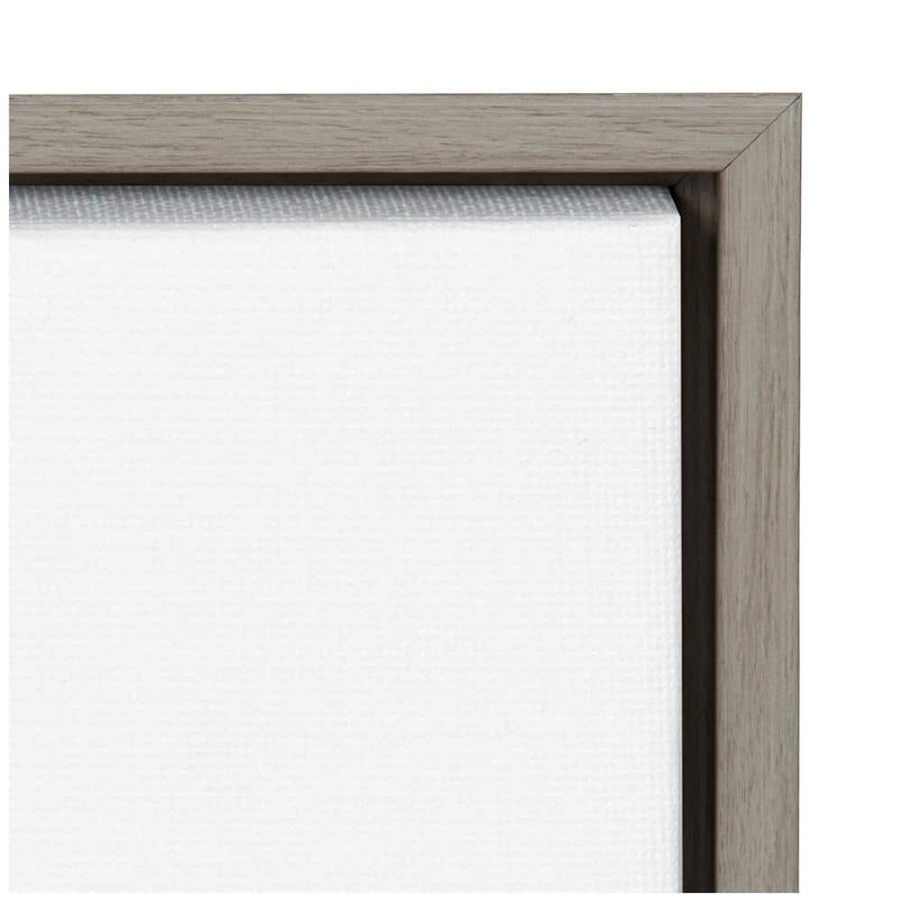 Blushing Spring Bouquet Acrylic Landscape Canvas with Distressed Greywash Frame