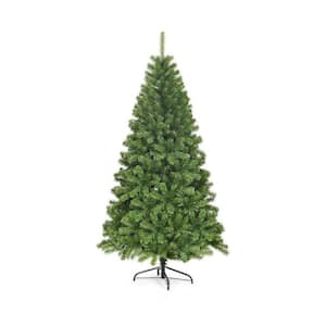 6 ft. Grass Green Unlit Artificial Christmas Tree with 650 Branch Tips and Metal Stand