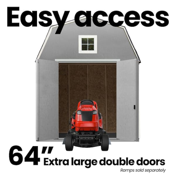 Professionally Assembled Montana 8 ft. x 10 ft. Outdoor Wood Barn Storage Shed with Driftwood Shingles (80 sq. ft)