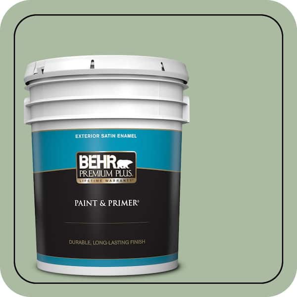 BEHR PREMIUM PLUS 5 gal. #T17-07 Balanced Satin Enamel Exterior Paint & Primer
