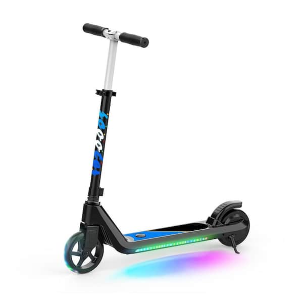 2-Wheel Electric Scooter for Kids Age 6-10 with Flash Wheels and Adjustable Height/Speed in Black
