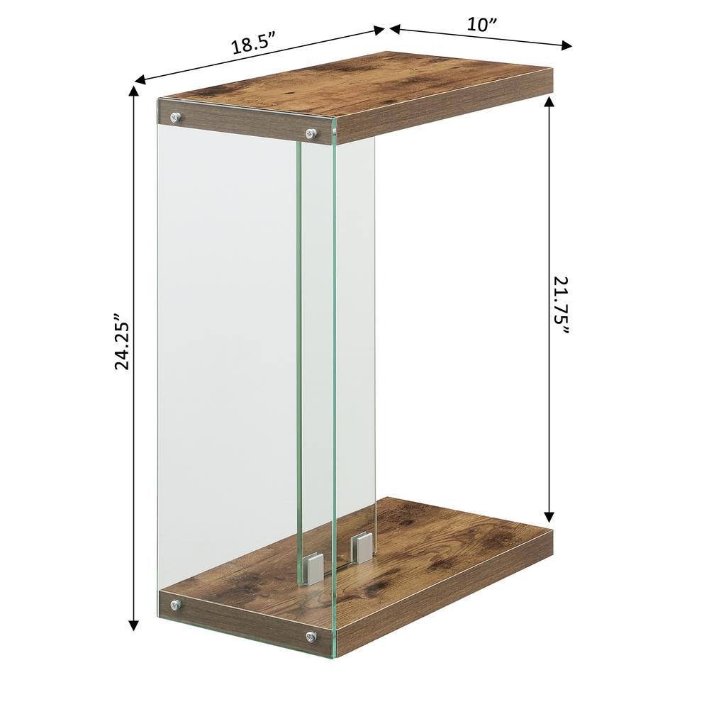 Barnwood and Glass C End Table with Floating Shelf