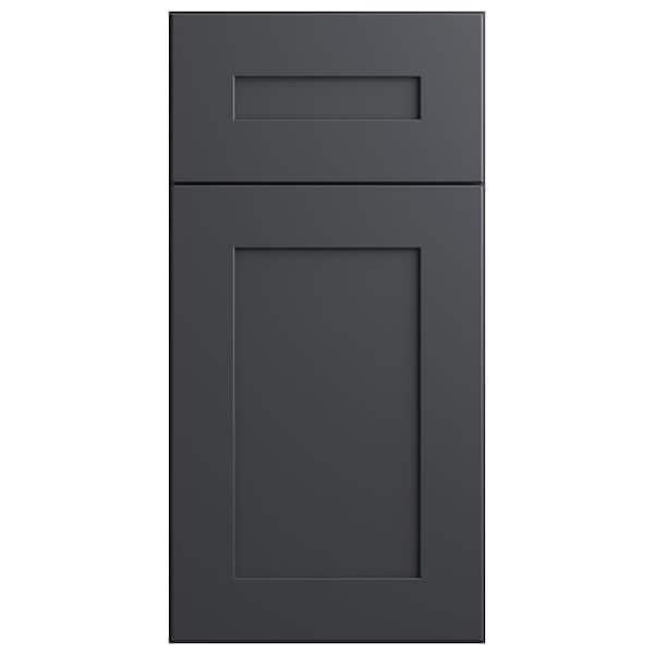 Home Decorators Collection Navarre Onyx Gray Shaker Assembled Plywood 0.75 in. x 3 in. x 30 in. Stock Kitchen Cabinet Filler Strip