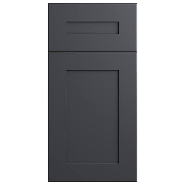 Home Decorators Collection Navarre Onyx Gray Shaker Assembled Plywood 36 In X 15 In X 24 In Stock Wall Deep Kitchen Cabinet Soft Close Doors W Ndo The Home Depot