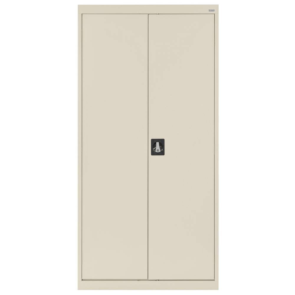 Modern Freestanding White Steel Lockable Office Cabinet with Adjustable Shelving