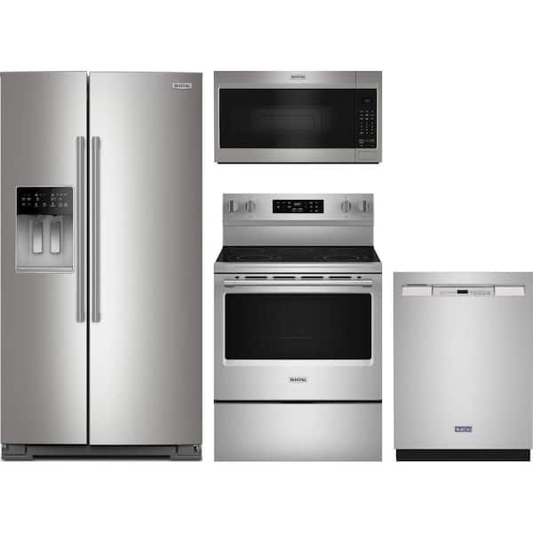 20.8 cu. ft. Counter Depth Refrigerator with 5 Burner Freestanding Electric Range and Dishwasher