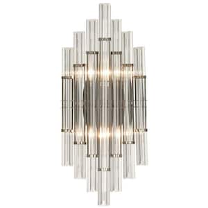 8.66 in. 2-Light Black Modern Wall Sconce with Standard Shade
