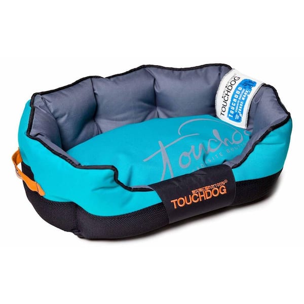 Touchdog Large Sky Blue and Black Bed