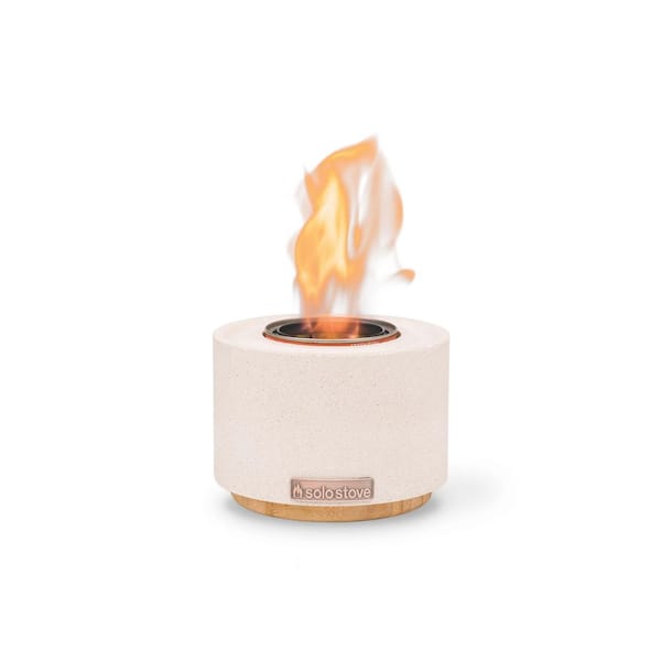 Cinder 7.25 in. Tabletop Gel Fuel Fire Bowl-White