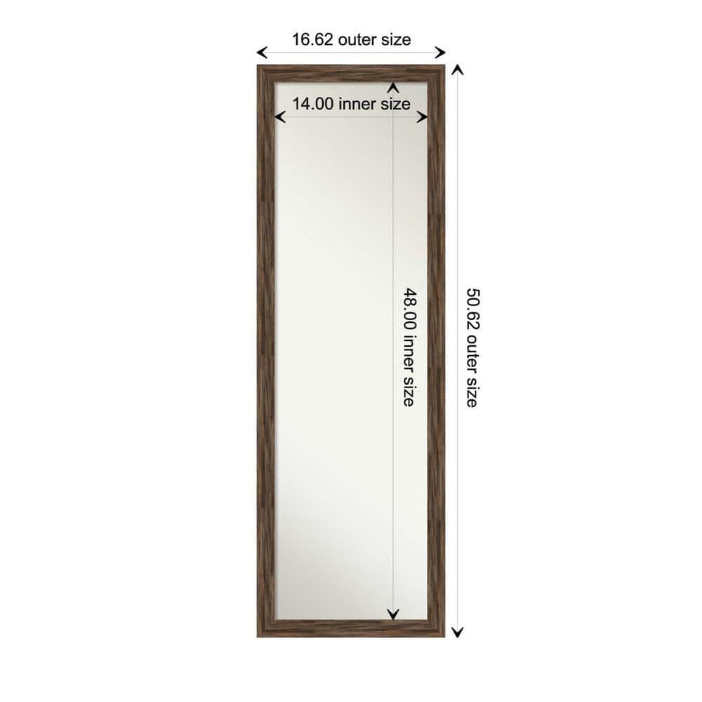Mocha Barnwood Full-Length Rectangular Bathroom Mirror