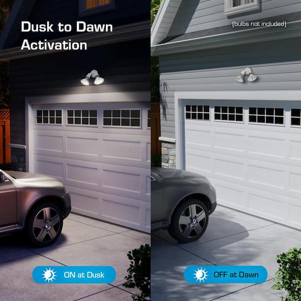 Defiant PAR White Dusk-to-Dawn Activated Wired Outdoor 2-Head